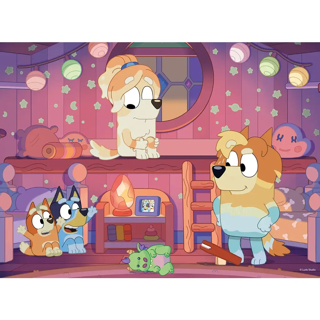 Bluey rozprávka na dobrú noc 2 v 1, 24-dielne puzzle a omaľovánka 35x25 cm – Lisciani kép 2