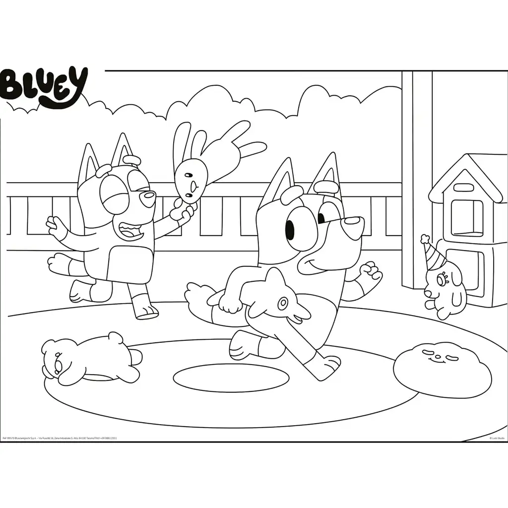 Bluey 2 v 1 60-dielne puzzle a omaľovánka 50x35 cm - Lisciani kép 3