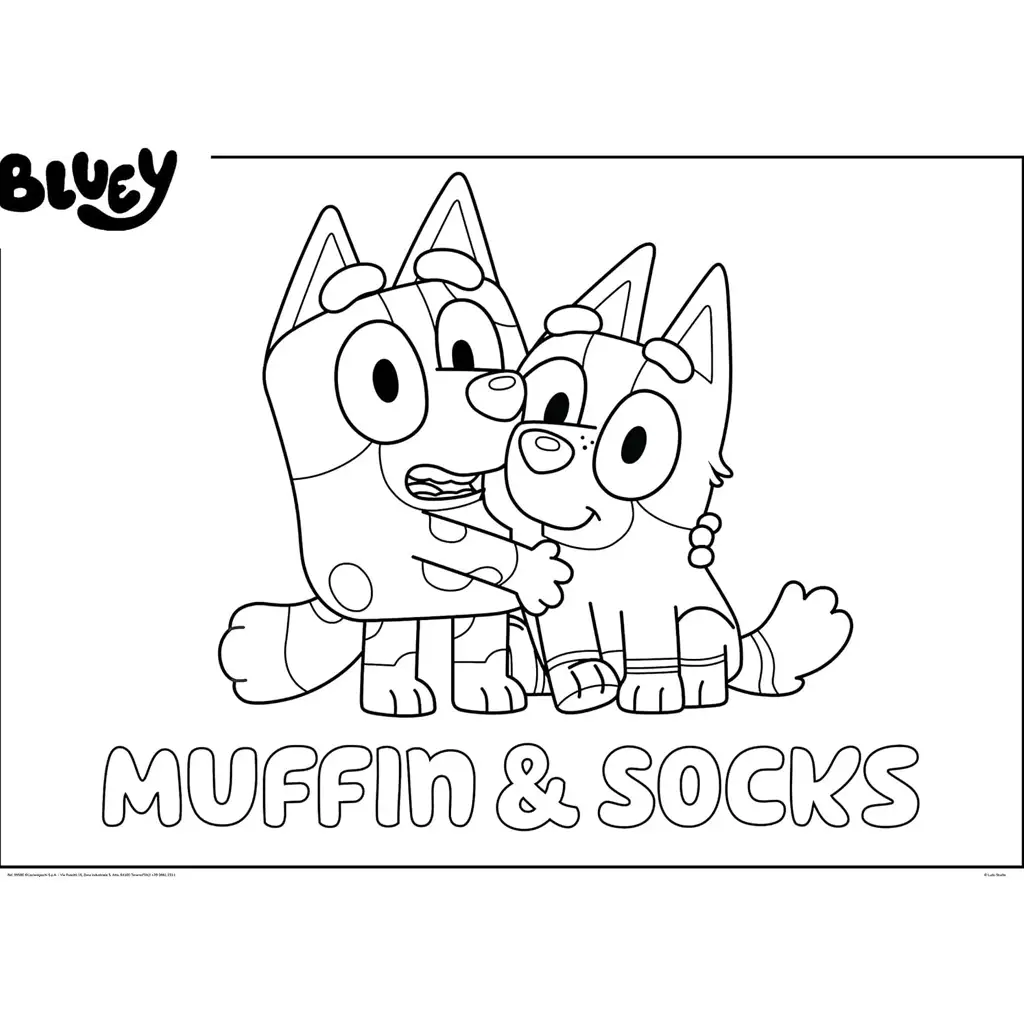 Bluey a priatelia 2 v 1 24-dielne maxi podlahové puzzle a omaľovánka 35x25 cm - Lisciani kép 3