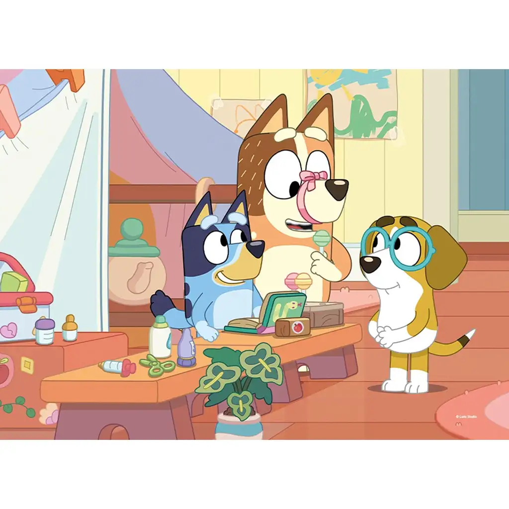 Bluey a priatelia 2 v 1 4x48-dielne maxi podlahové puzzle a omaľovánka 35x25 cm - Lisciani kép 2
