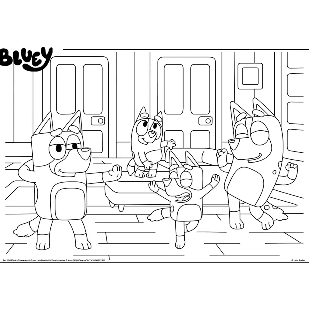 Bluey a priatelia 2 v 1 4x48-dielne maxi podlahové puzzle a omaľovánka 35x25 cm - Lisciani kép 4