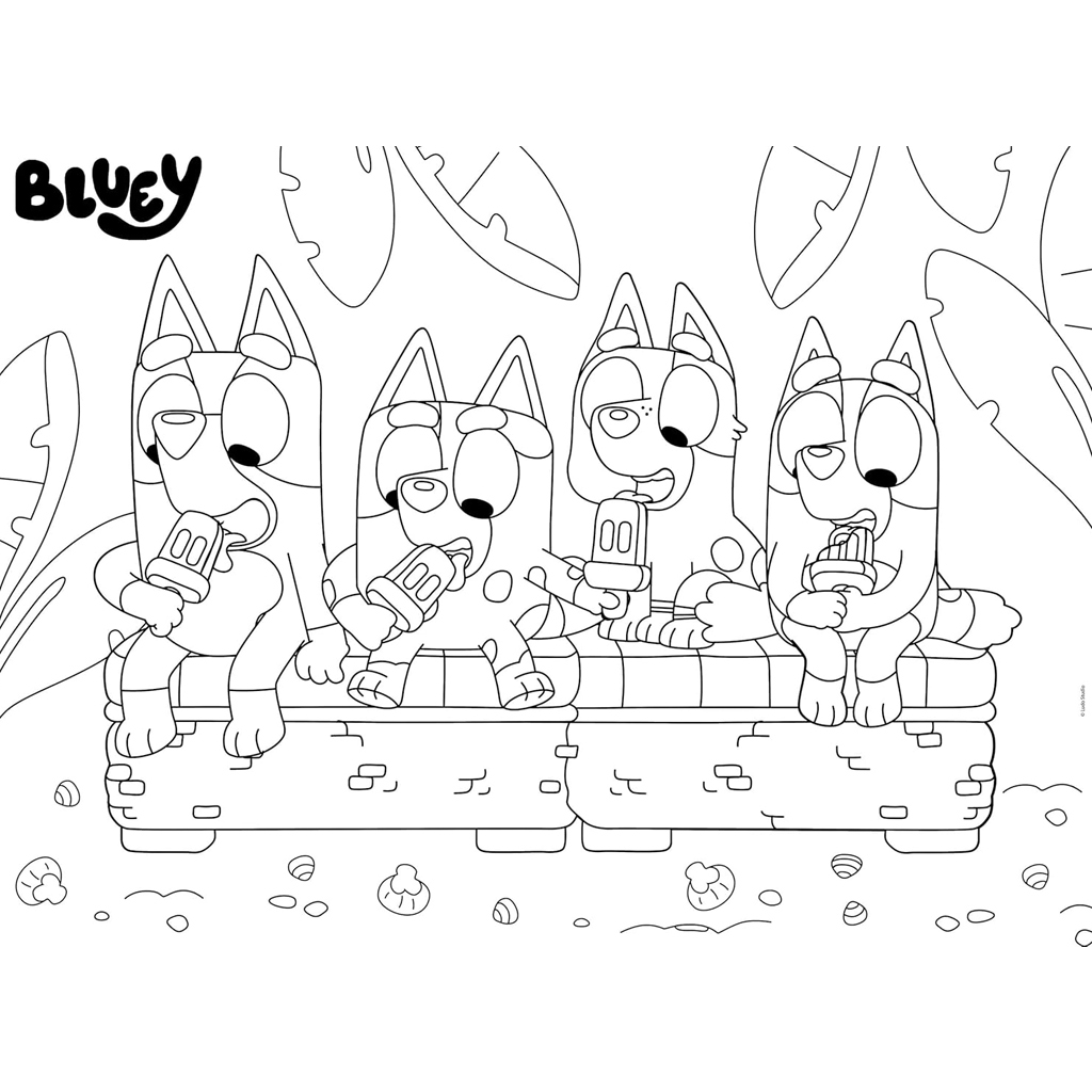 Bluey na dovolenke 2 v 1 24-dielne Eco maxi puzzle a omaľovánka 70x50 cm – Lisciani kép 3