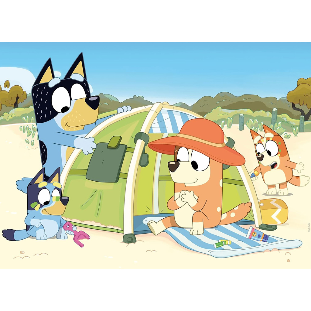 Bluey na dovolenke 2 v 1 24-dielne Eco maxi puzzle a omaľovánka 70x50 cm – Lisciani kép 2