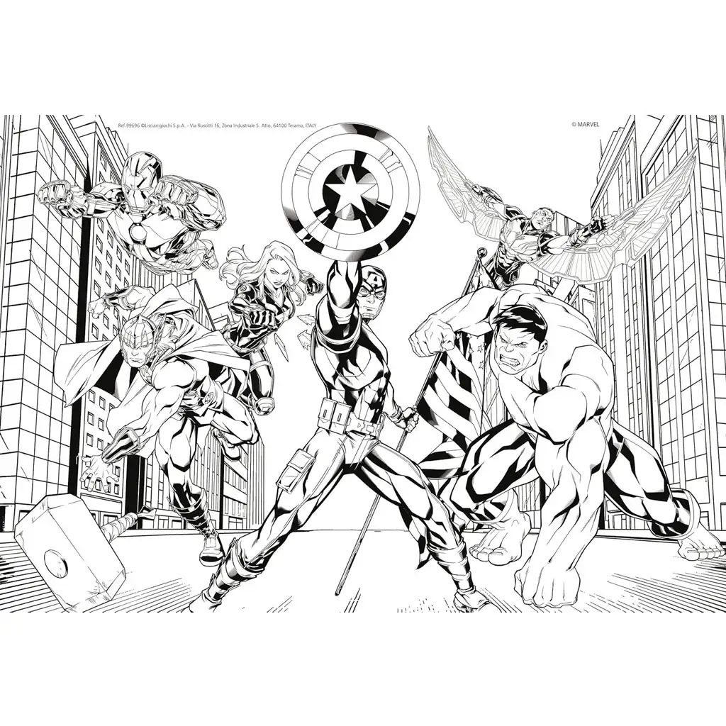Avengers: Hrdinovia 2 v 1, 60-dielne puzzle a omaľovánka 50x35 cm – Lisciani kép 3