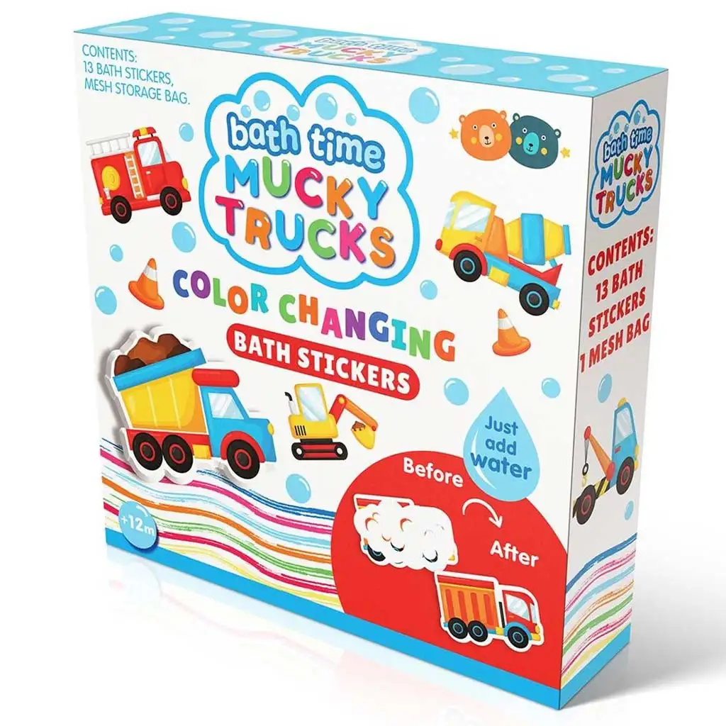 Buddy&Barney: Sada na lepenie na dlaždice meniace farbu - Stavebné stroje