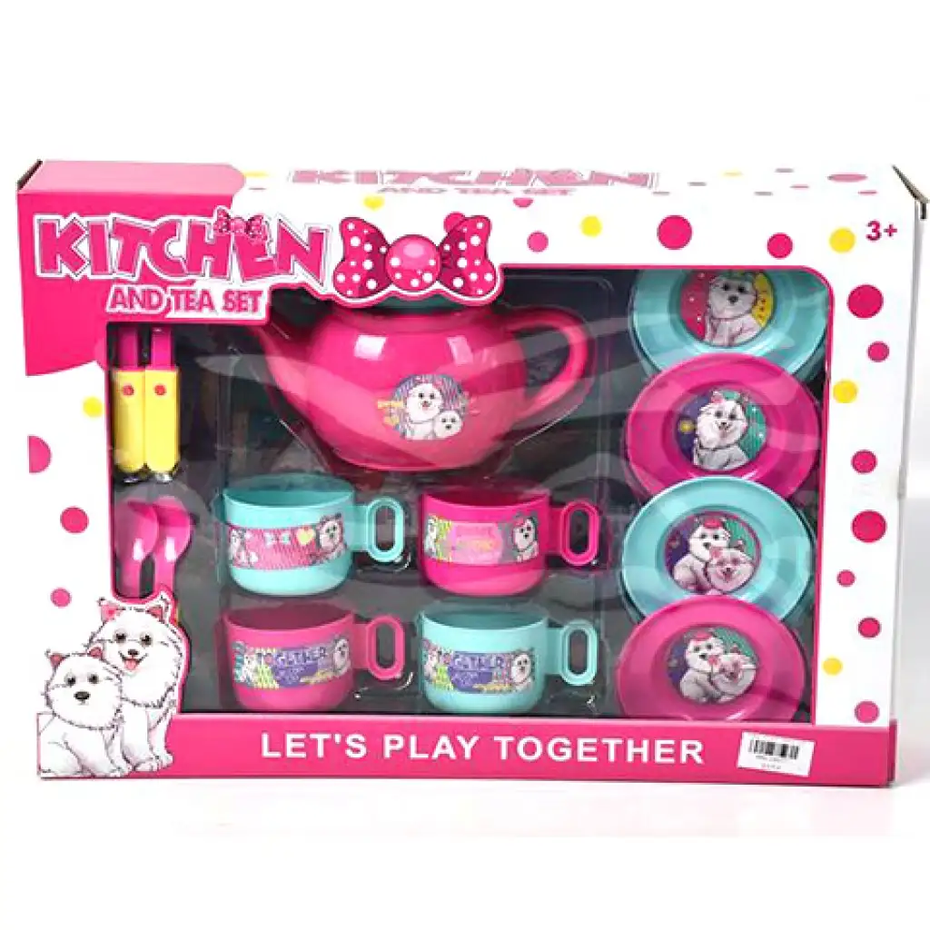 Čajová súprava so vzorom psa pre 4 osoby