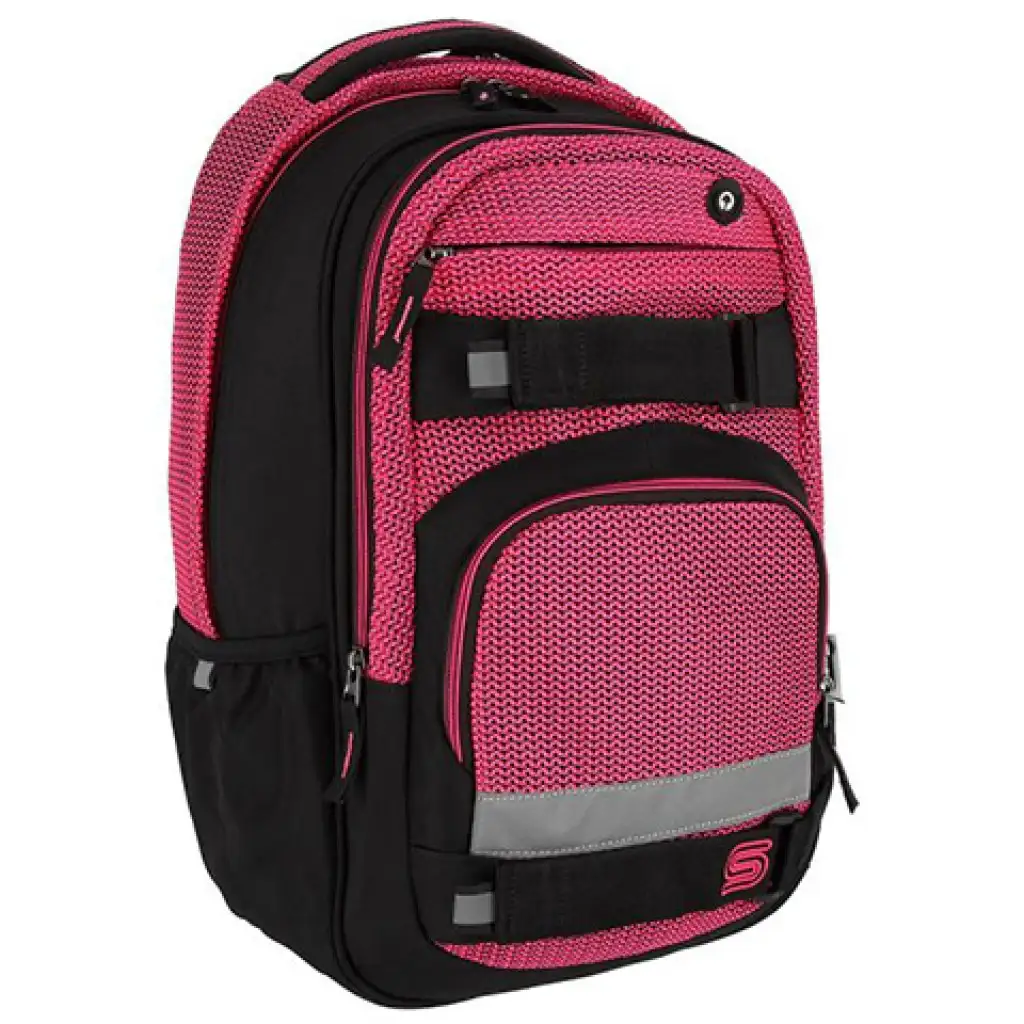 Spirit: Campus fekete és pink lekerekített iskolatáska, hátizsák 46x33x22cm kép 1