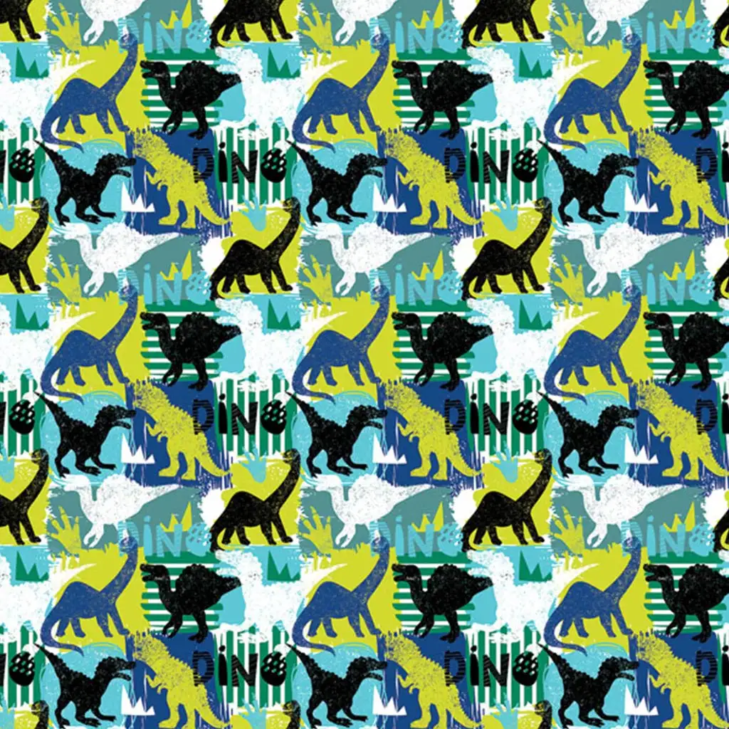 Farebný baliaci papier s dinosauřím vzorom 100x70 cm