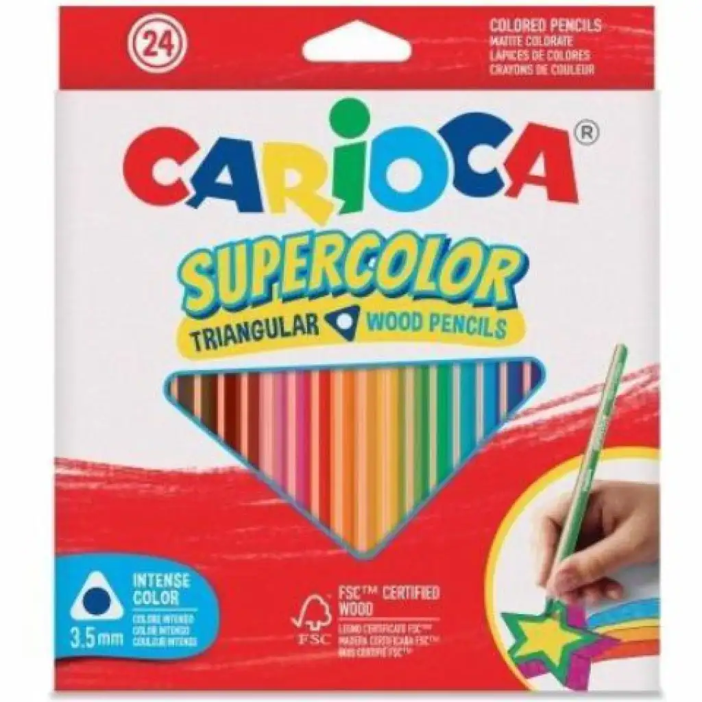 SuperColor 24-dielny set trojhranných farebných ceruziek - Carioca