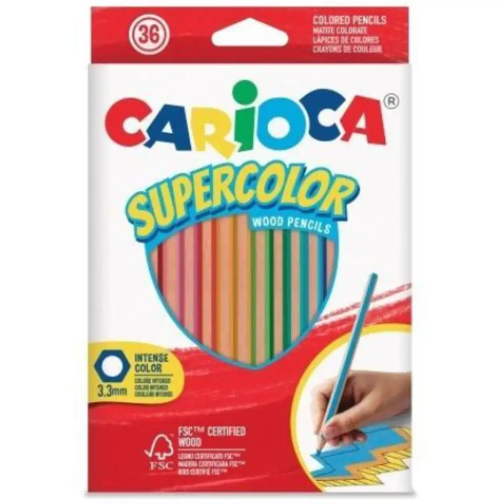 SuperColor háromszög alakú 36db-os színesceruza készlet - Carioca kép 1
