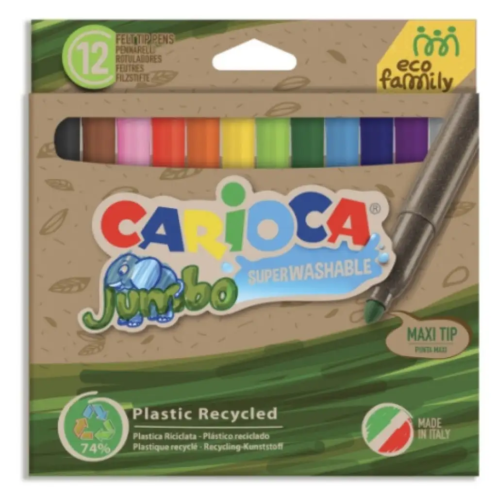 Eco Family Jumbo 12 dielny set farebných fixiek  - Carioca