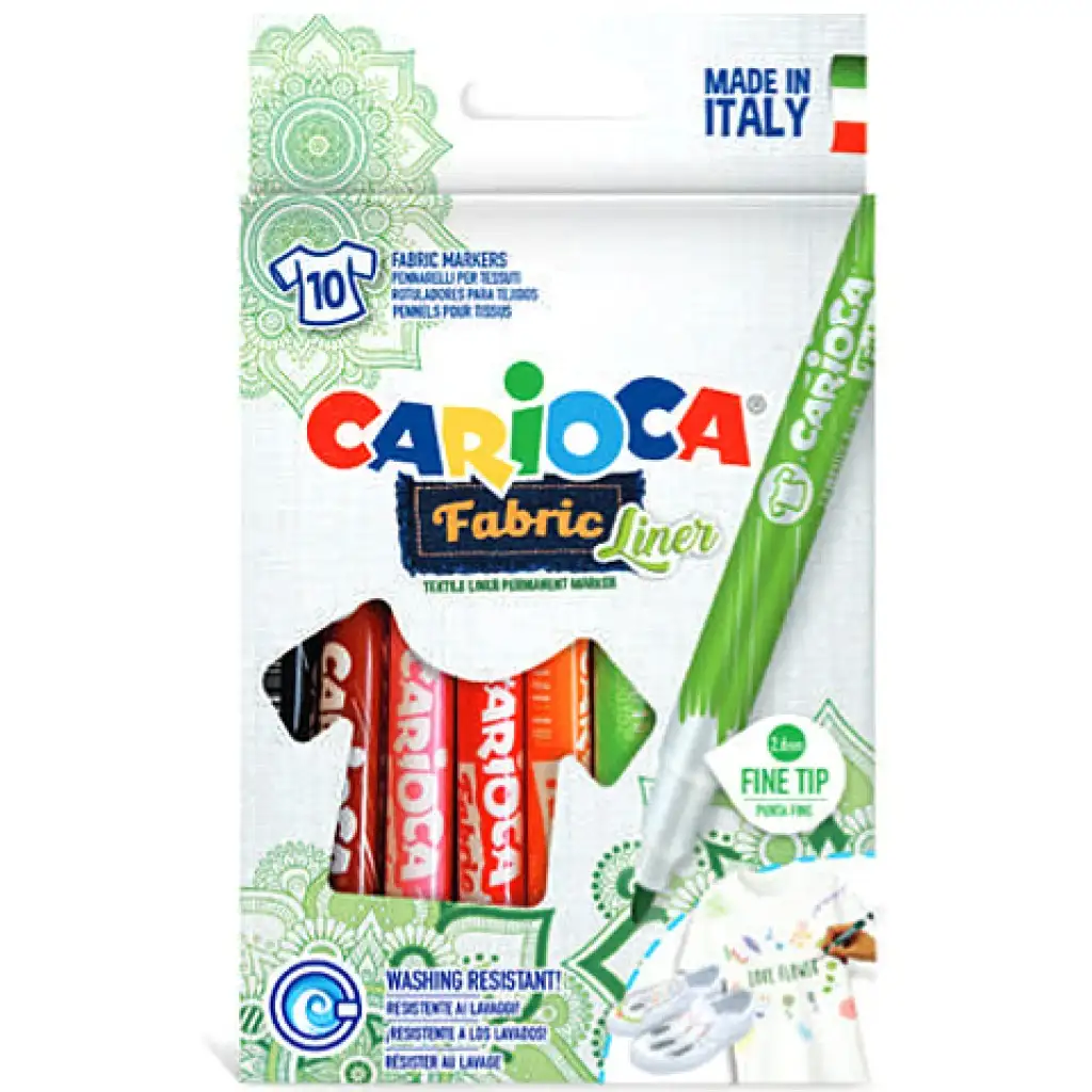 Carioca: Fabric Liner set fixiek na textil 10 ks