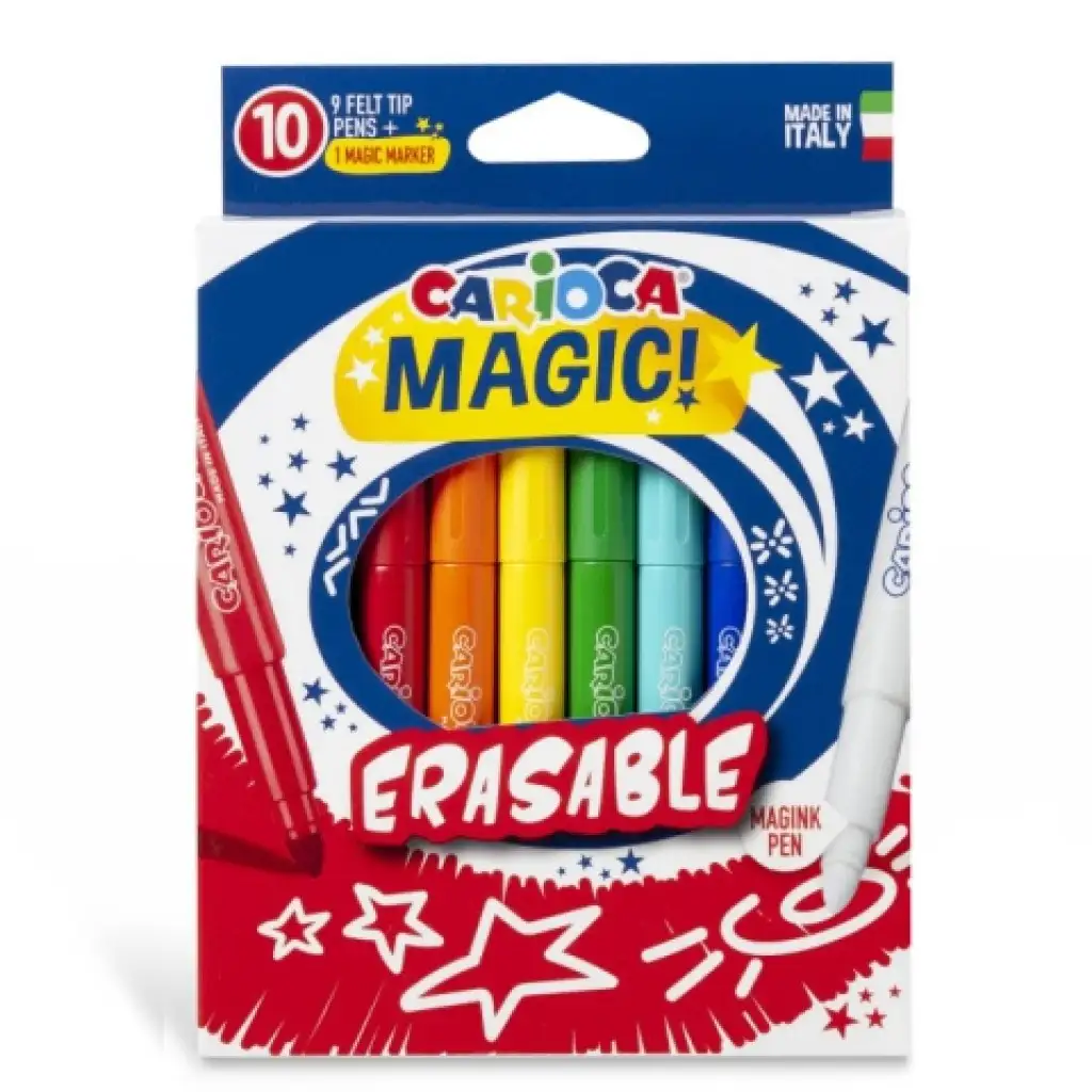 Magic Erasable 10 dielny set farebných fixiek - Carioca