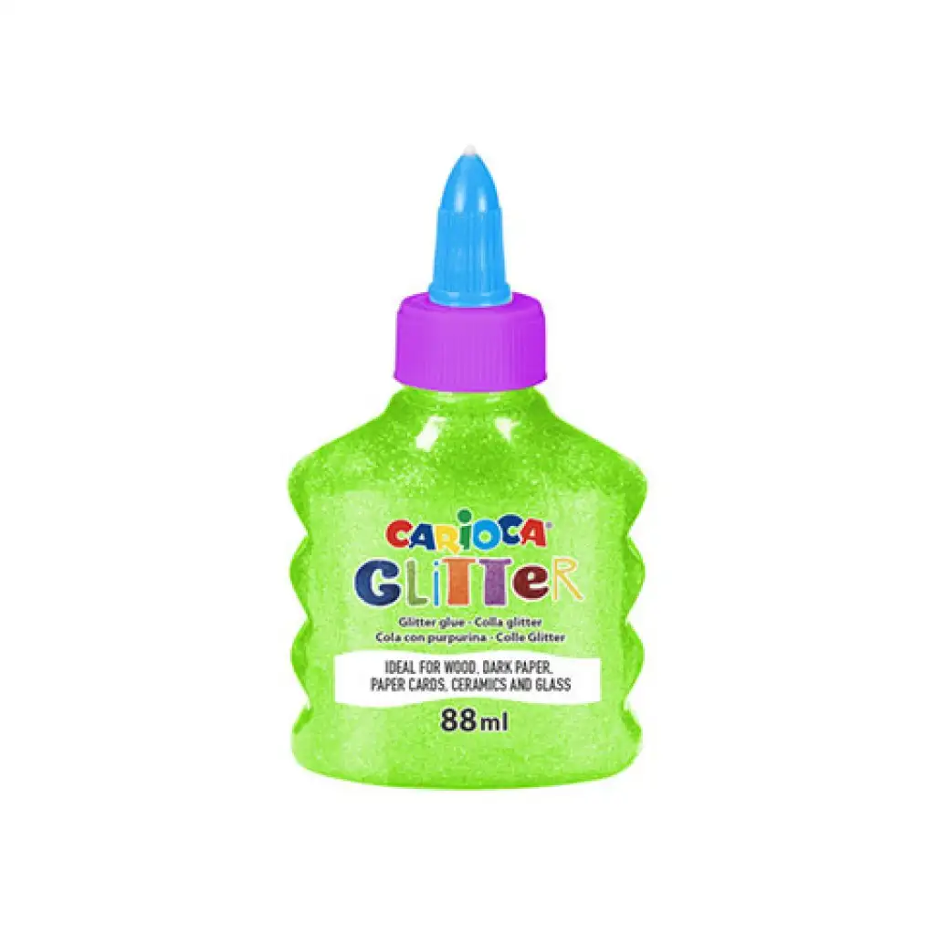 Csillámló folyékony neon zöld ragasztó 88ml - Carioca kép 1