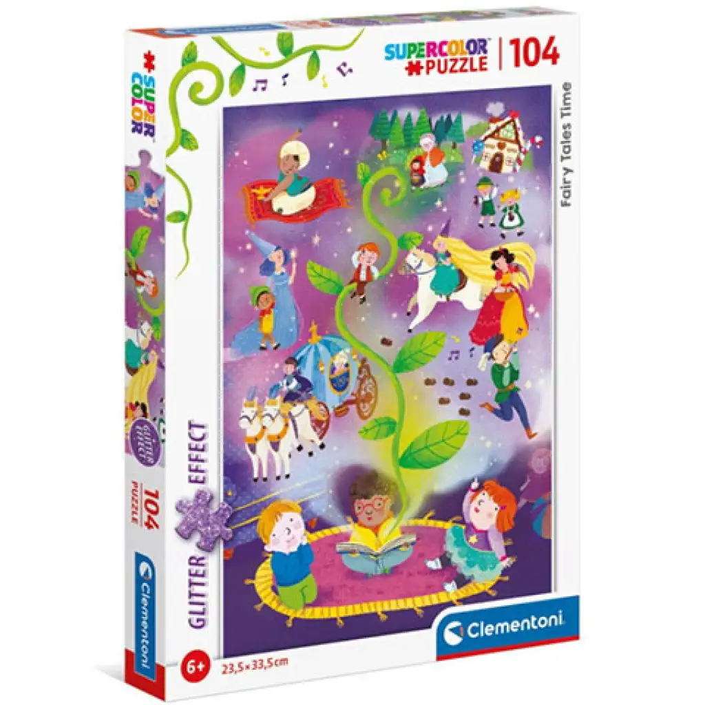 Čas na rozprávku Supercolor trblietavé puzzle 104 ks - Clementoni