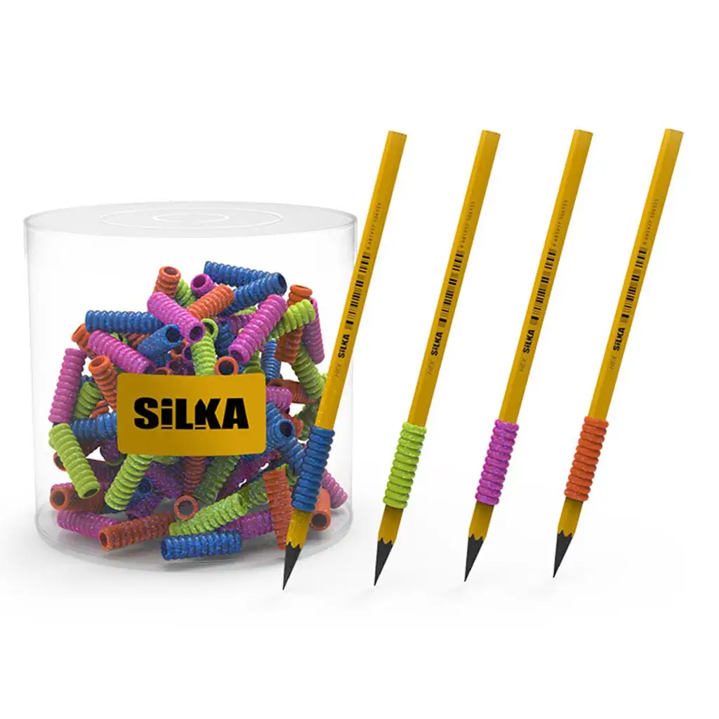 Nebulo: Silikónový špirálový držiak na ceruzky v rôznych farbách 1ks