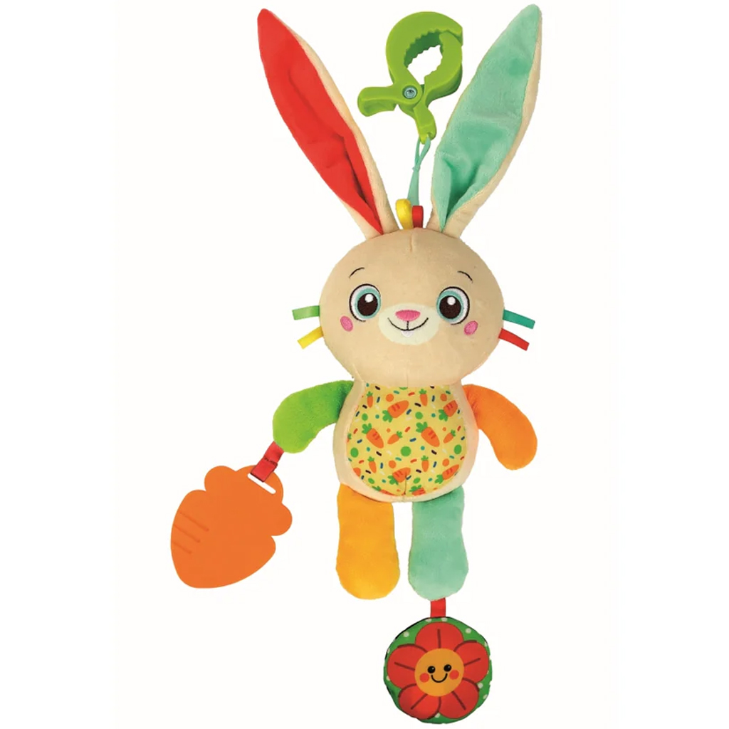 Plyšový zajačik na cesty s hryzátkom - Clementoni kép 2