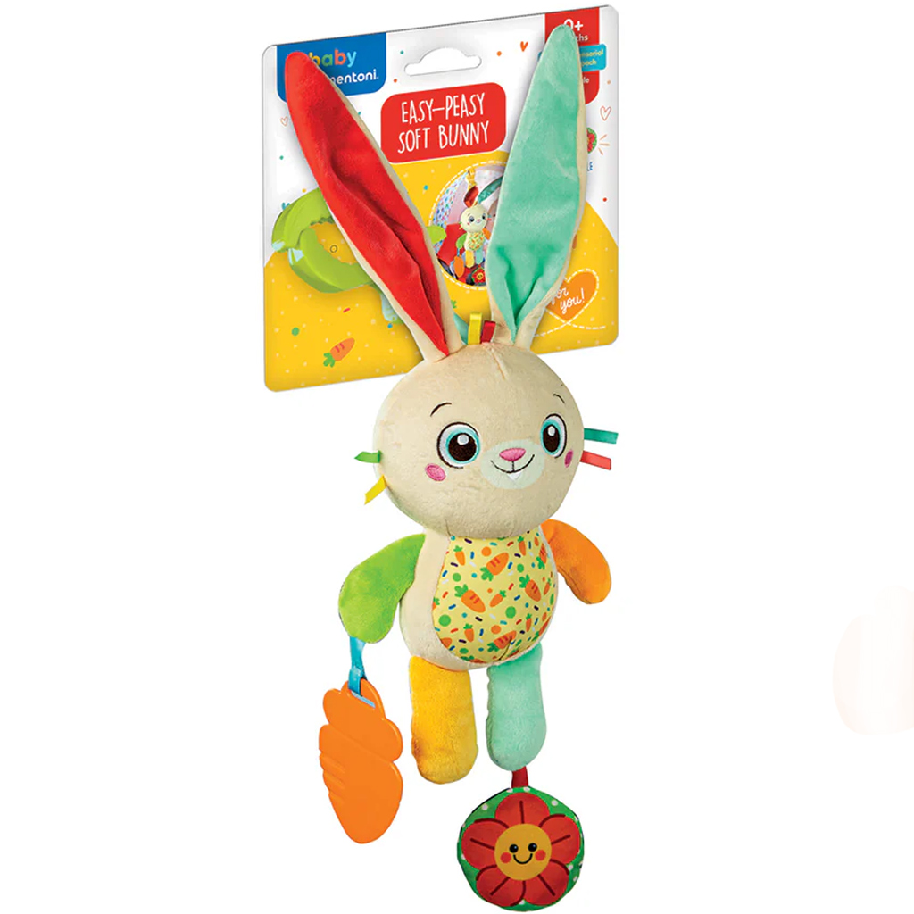 Plyšový zajačik na cesty s hryzátkom - Clementoni