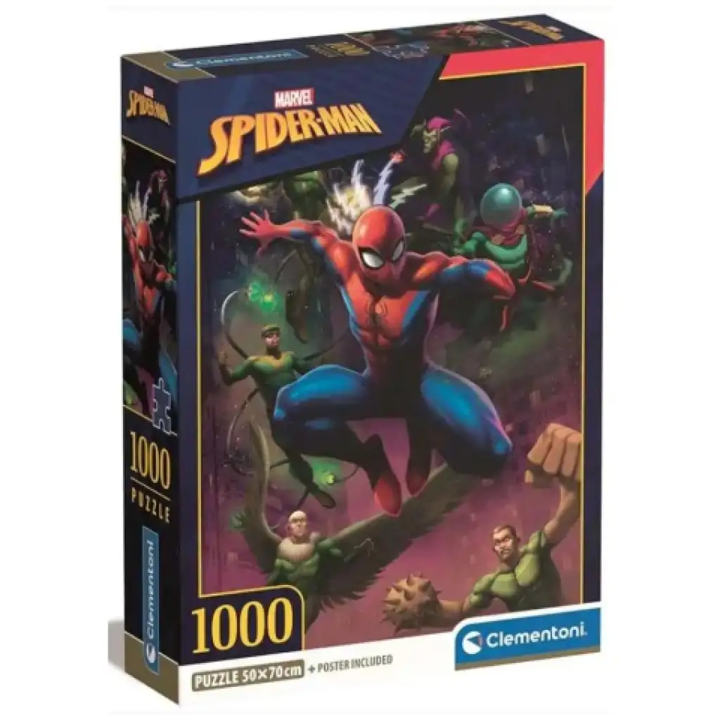 Spider-Man a jeho hrôzostrašní nepriatelia 1000ks puzzle s plagátom - Clementoni