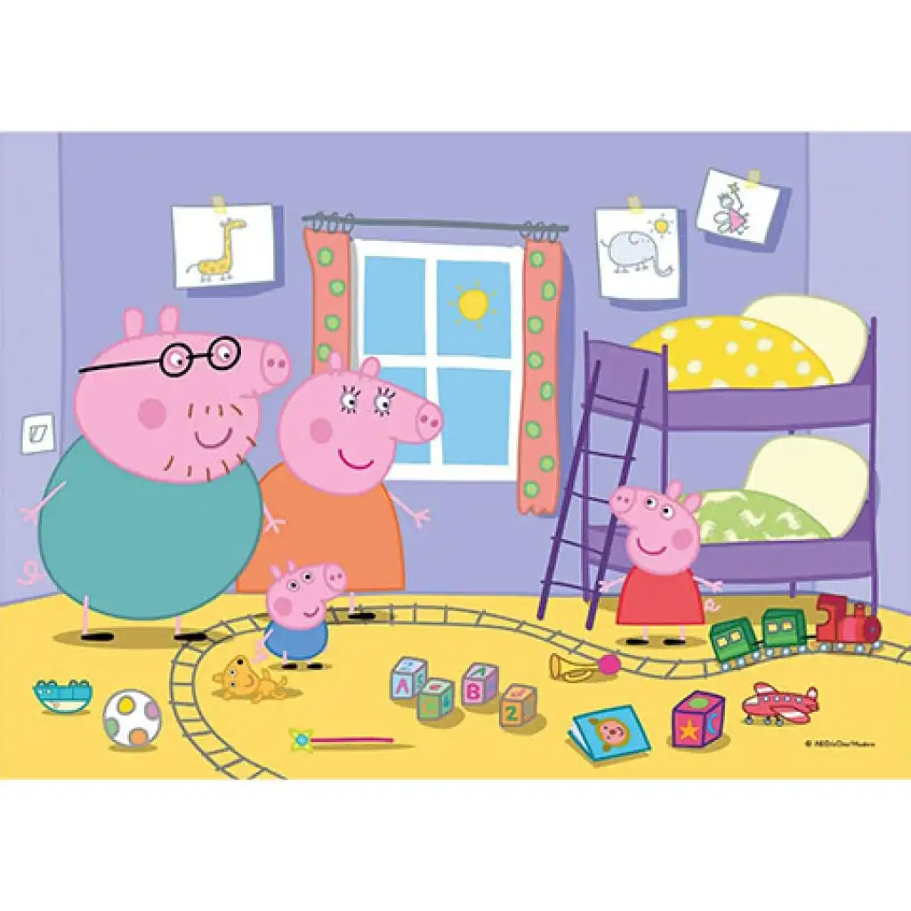 Peppa Pig Supercolor 2v1 puzzle 2x20ks - Clementoni kép 2