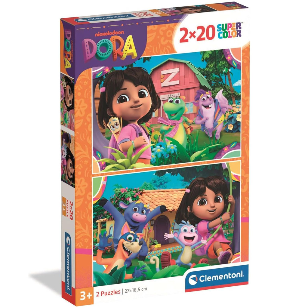 Dora objaviteľka 2x20 ks Supercolor puzzle - Clementoni