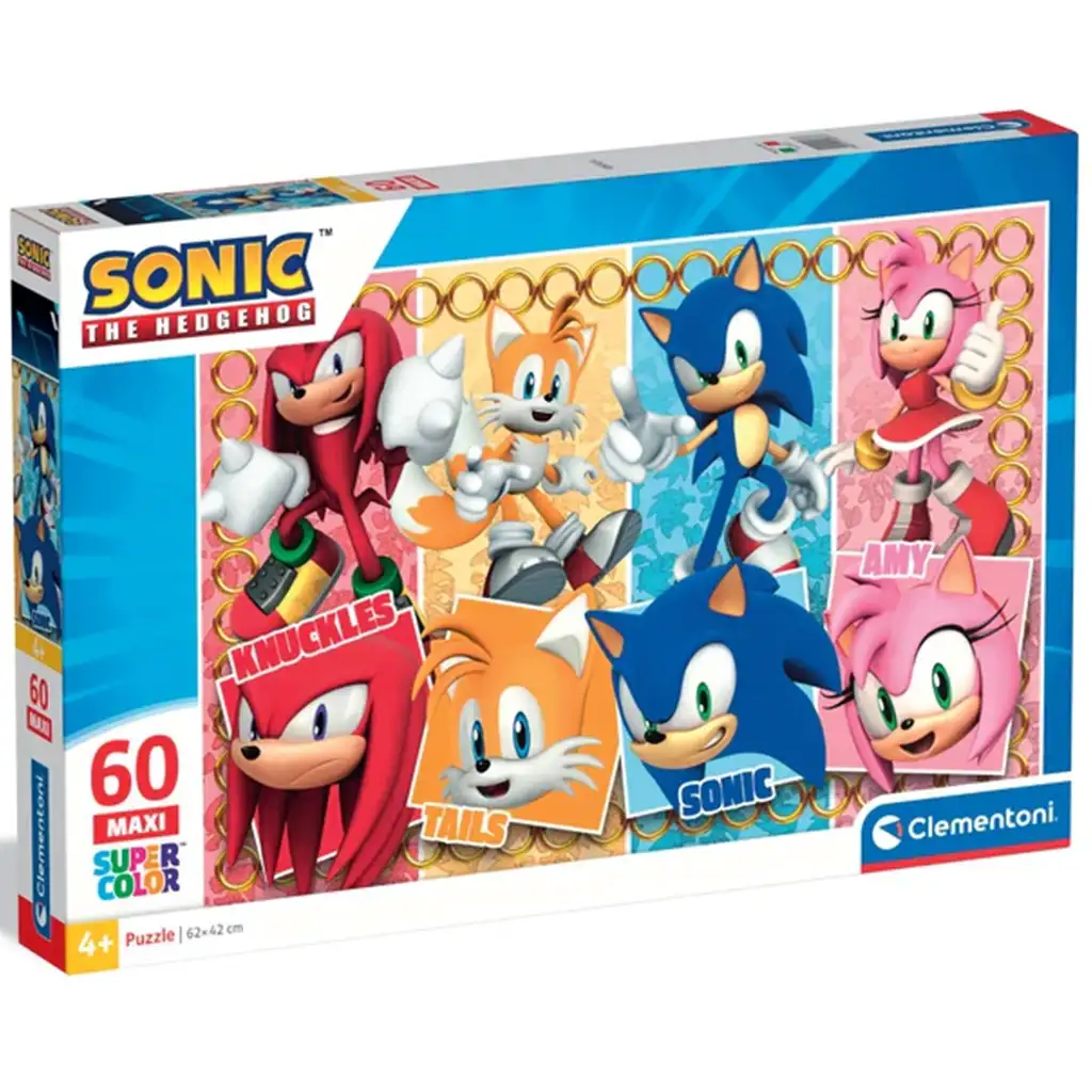 Sonic a priatelia 60-dielna maxi supercolor puzzle - Clementoni