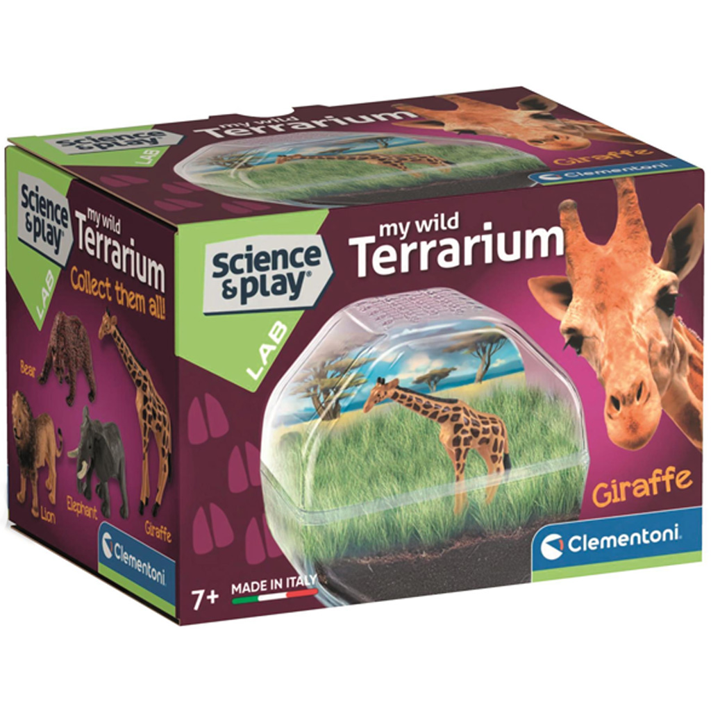 Science & Play: Mini terárium s figúrkou žirafy - Clementoni