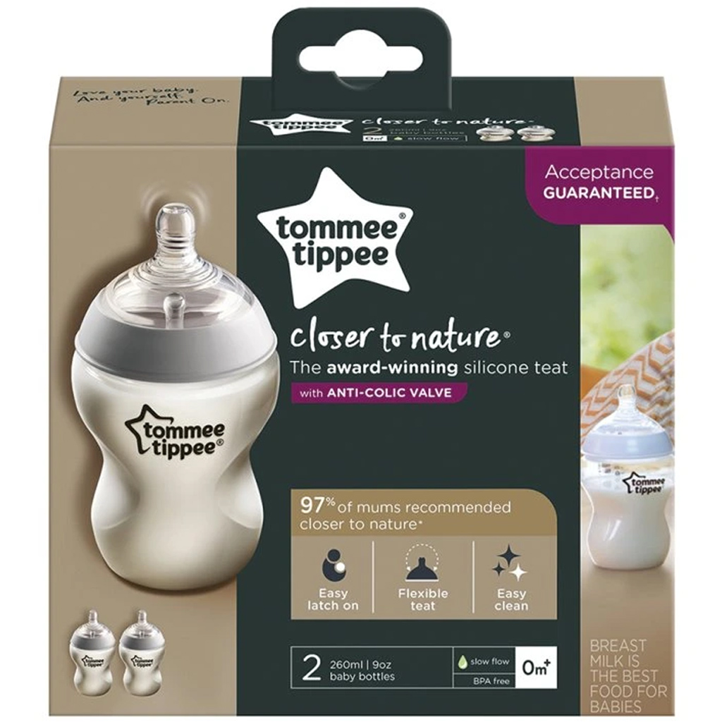 Tommee Tippee: Closer To Nature ANTI-COLIC cumisüveg 260ml 2db-os szett (0 hó+) kép 1