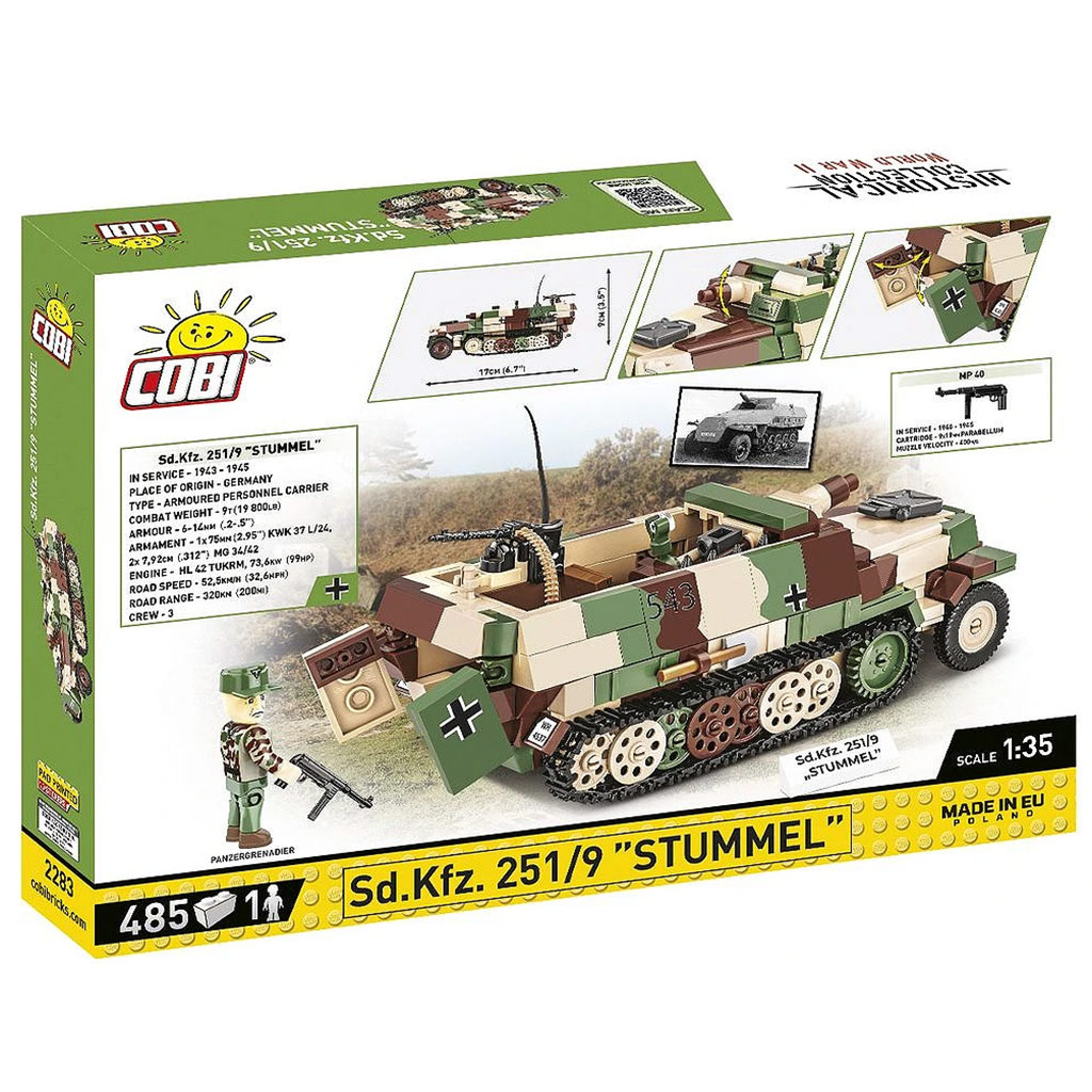 COBI: Sd.Kfz. 251/9 Stummel obrnené vozidlo stavebnica (3096) kép 4