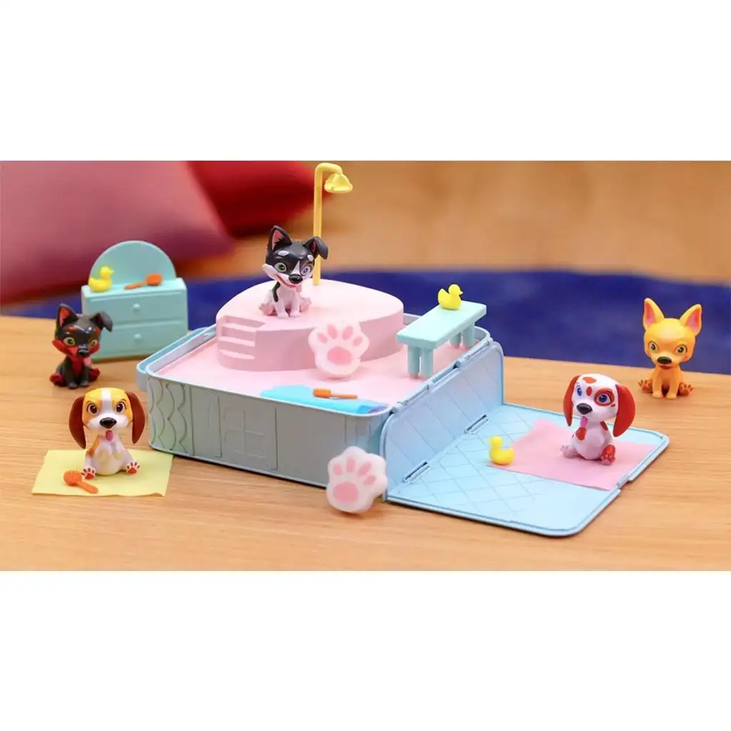 Washy Friends: Color Reveal čľapkajúce 3 psíky s jacuzzi a doplnkami kép 4