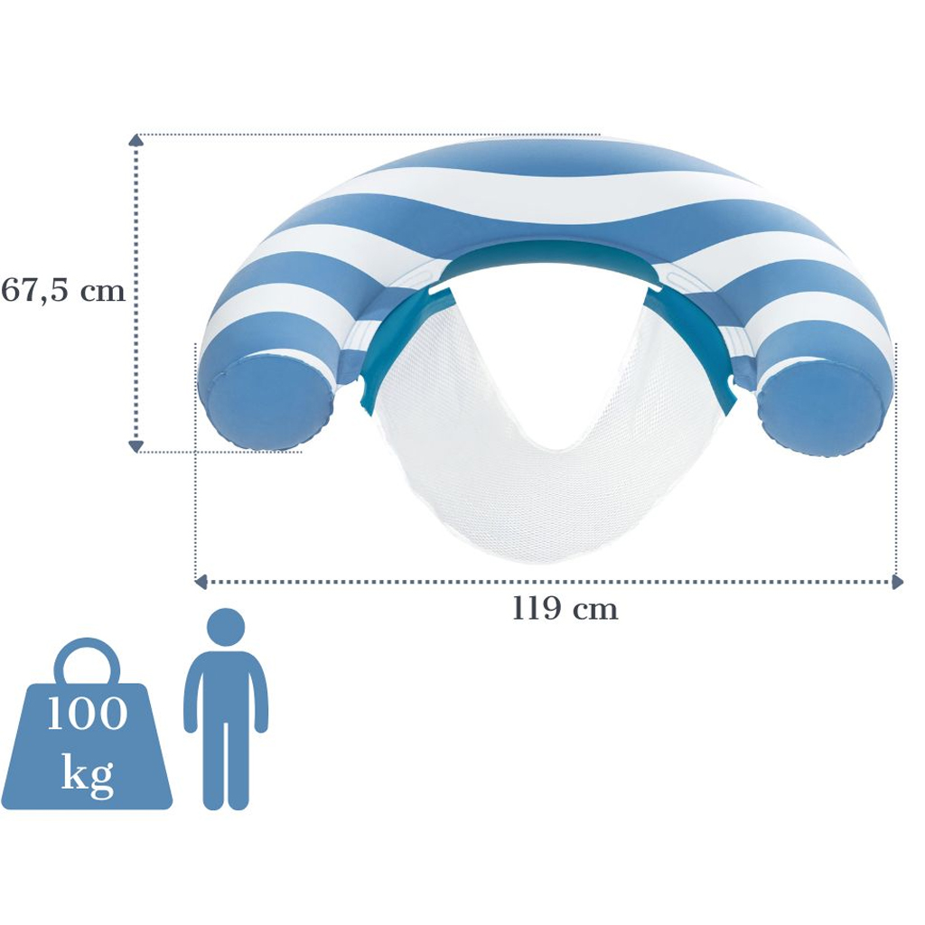 Bestway: Comfort Plush pruhované nafukovacie plávajúce kreslo 119 cm kép 2