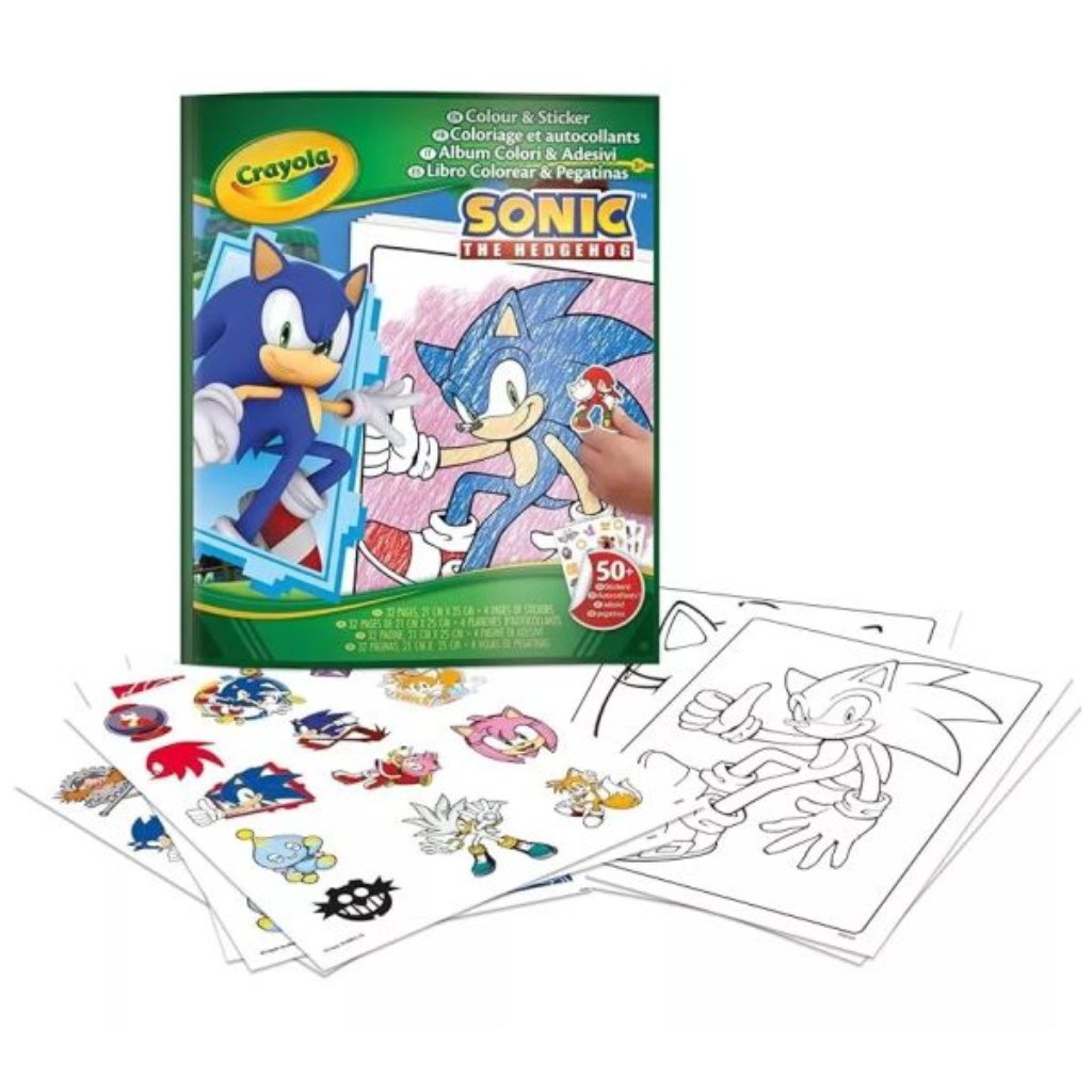Crayola: Sonic, ježko – omaľovanka s nálepkami