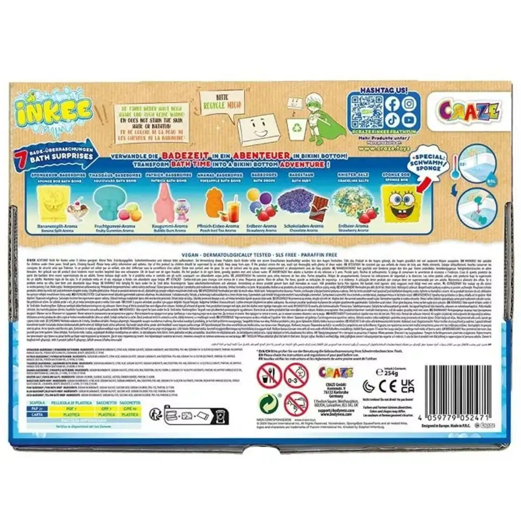 Craze: Inkee SpongeBob SquarePants veľká vegánska kúpeľová súprava kép 4
