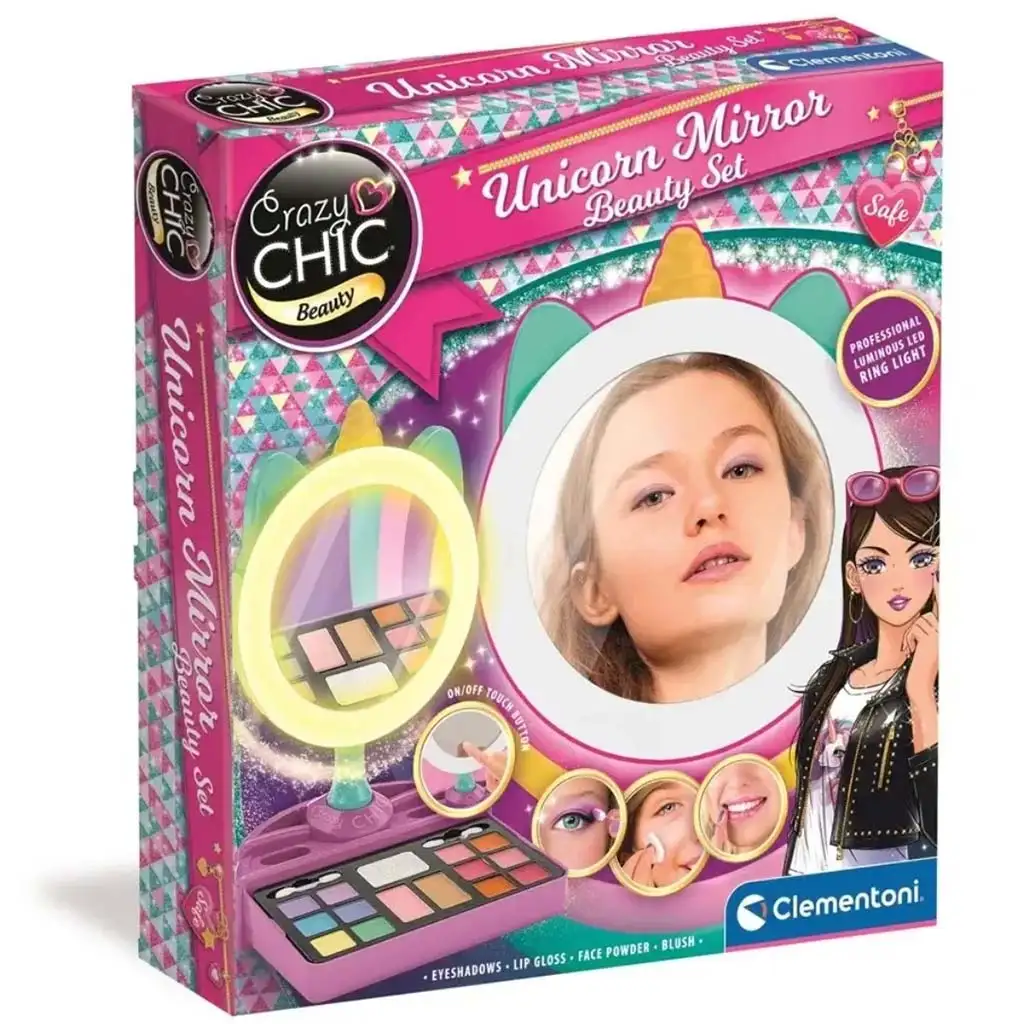 Crazy Chic: Svietiace zrkadlo na líčenie s jednorožcom - Clementoni