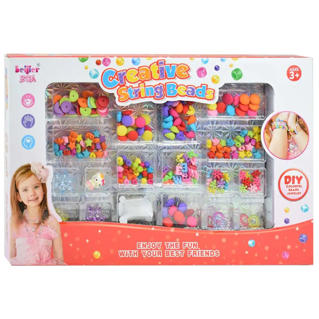 Creative StringBeads: Set na výrobu šperkov 200+ farebných perál a prívesky
