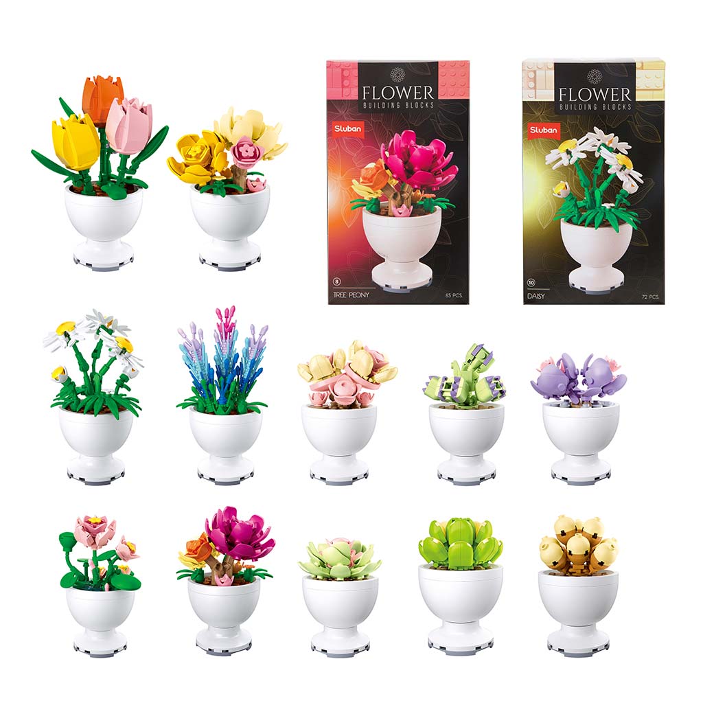 Stavebnica Sluban - Zbierateľné črepníkové kvety