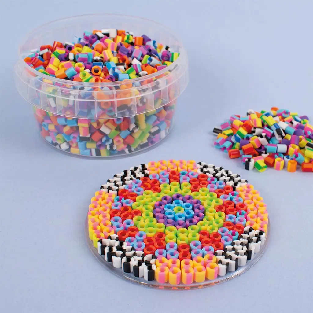 PlayBox: 5mm MIDI zažehlovacie prúžkované korálky 1000ks v rôznych farbách kép 2