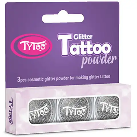 TyToo: Ezüst színű csillámpor szett 3x2,5ml kép 1