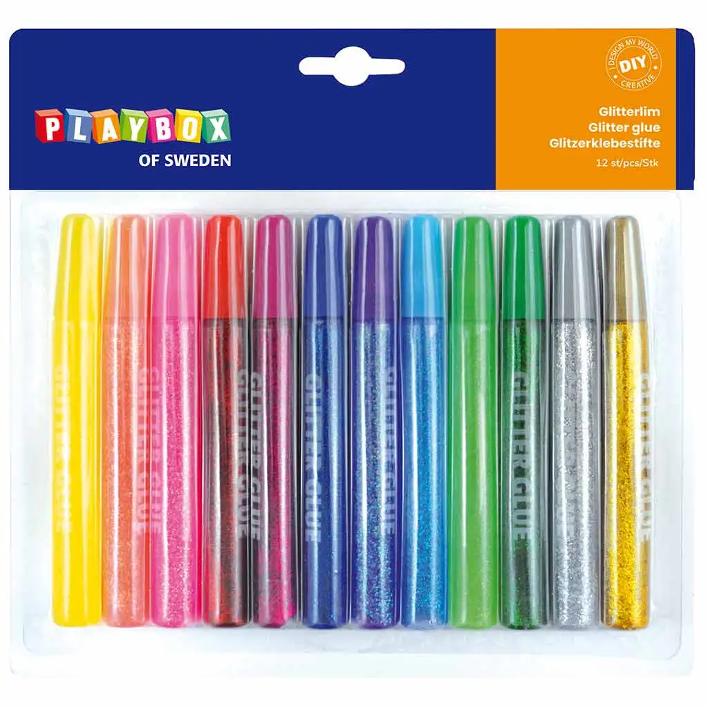 Sada lepidla s trblietkami v rôznych farbách 12x13ml