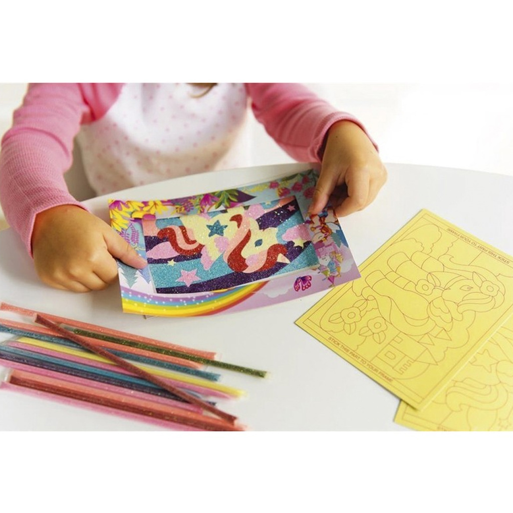 Trblietavá kreatívna sada na tvorbu obrázkov z piesku s jednorožcom kép 3