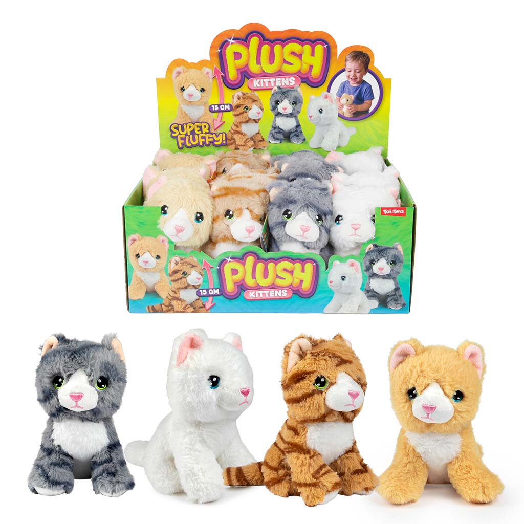 Roztomilá plyšová mačička 15 cm, v rôznych prevedeniach, 1 ks