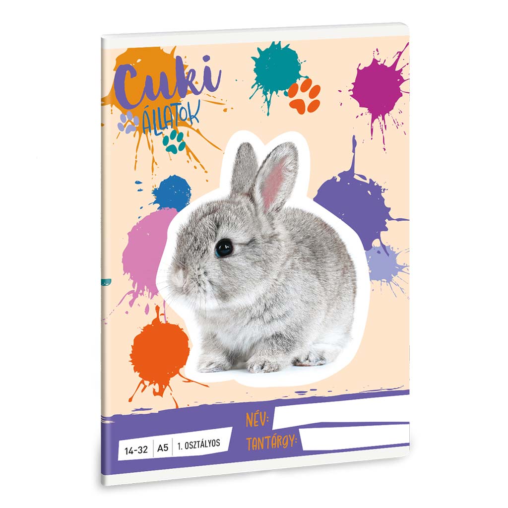 Ars Una: Roztomilé zvieratá - Zajačik A/5 linajkový zošit pre 1. ročník 14-32