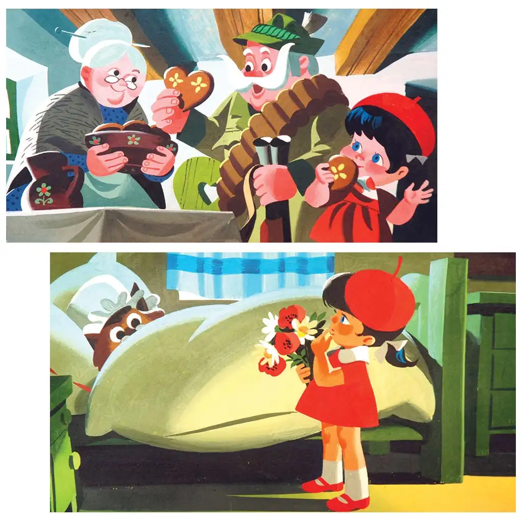 Bratia Grimmovci: Červená čiapočka a vlk diapozitív kép 2