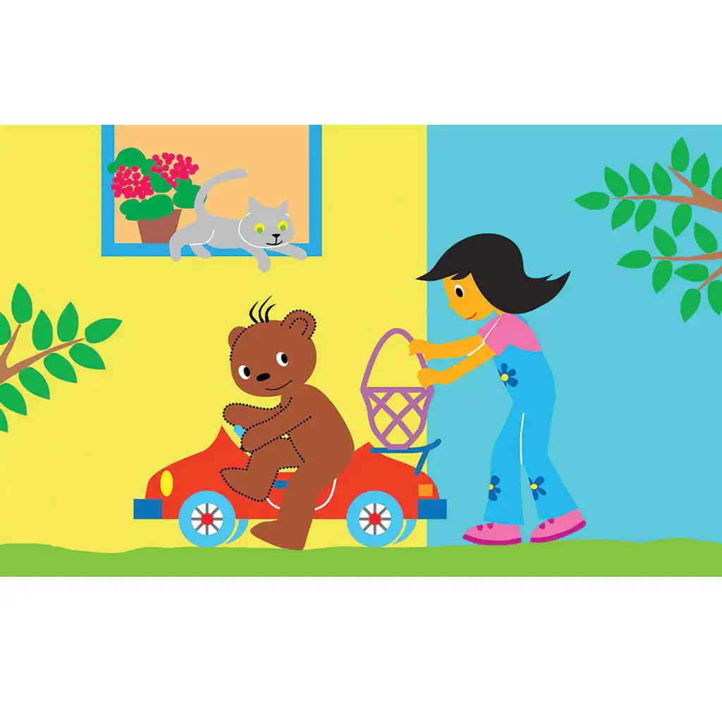 Boribon jazdí autíčkom diapozitív