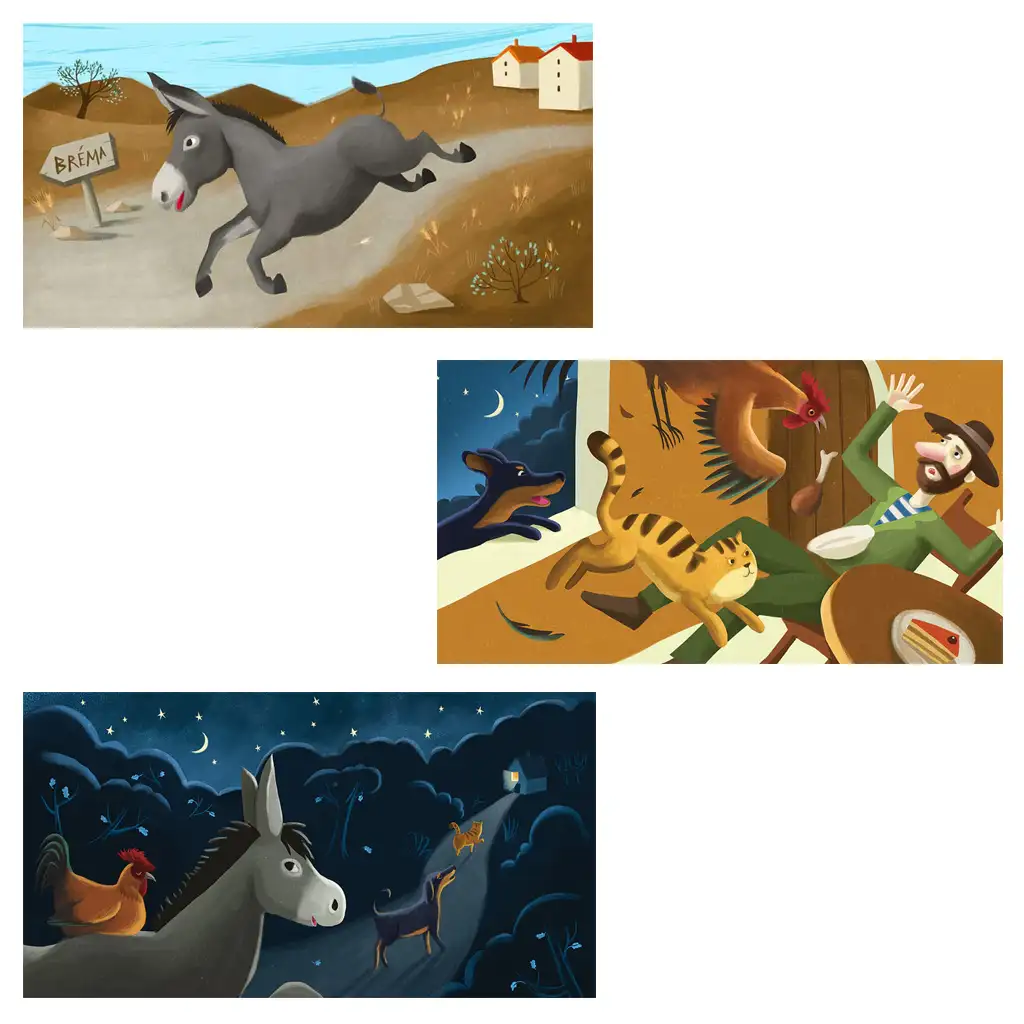 Bratia Grimmovci: Diafilm Brémski muzikanti kép 2