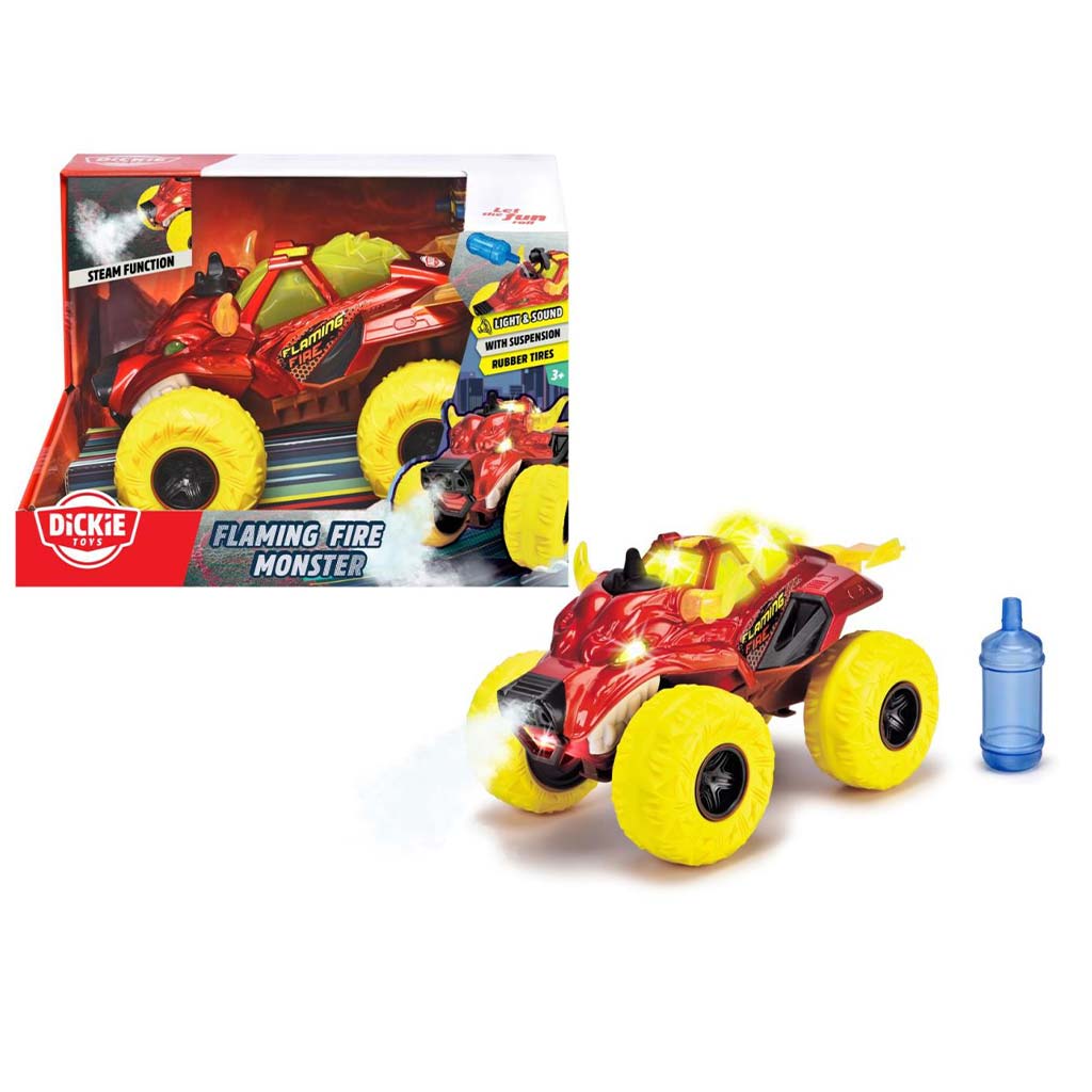 Plamenný monster truck v tvare hlavy býka so svetlom a zvukom – Dickie Toys