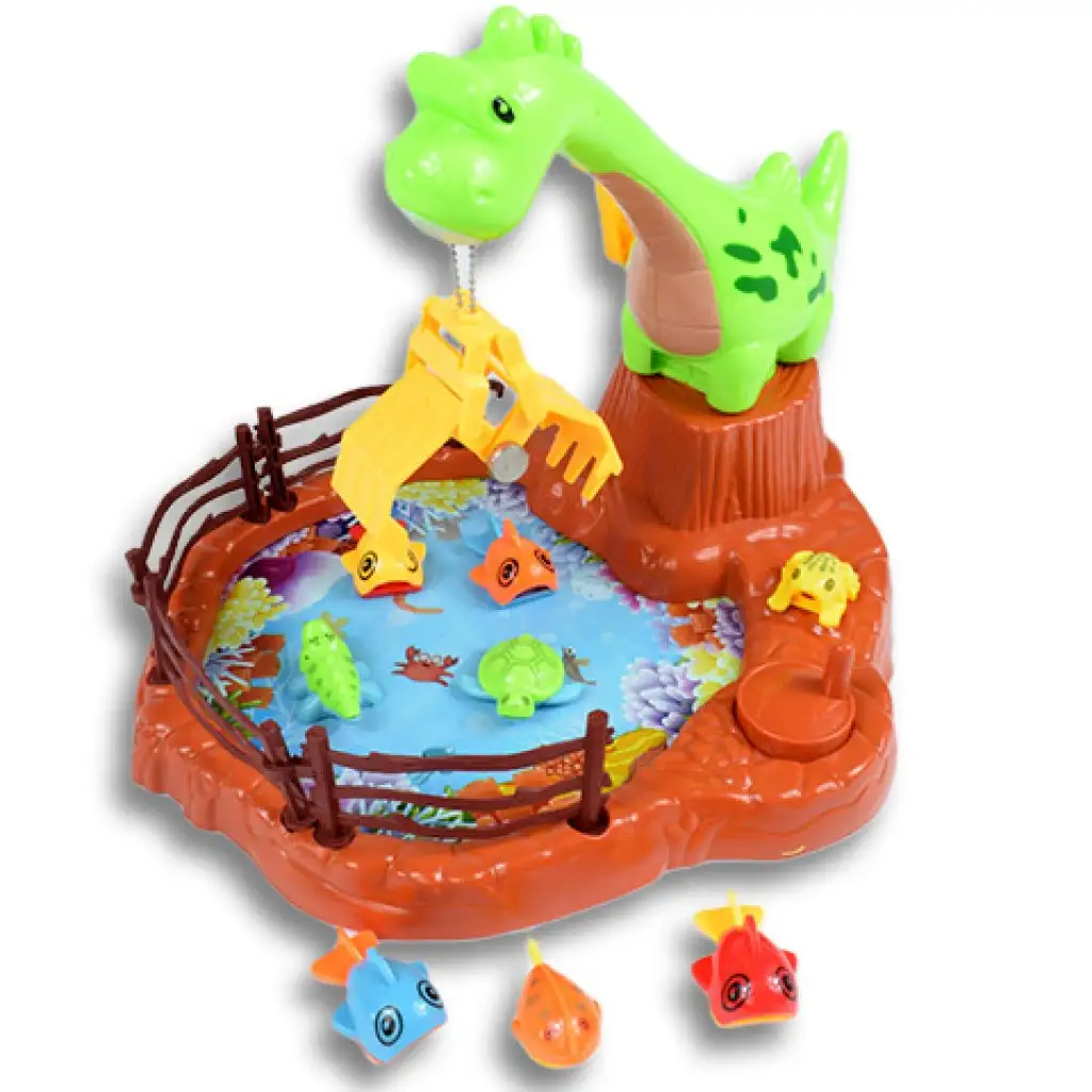 Dino rybárska hračka so žeriavom a rybami