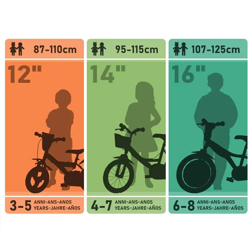 R88 16” detský bicykel s držiakom na fľašu a bočnými kolieskami v oranžovo-čiernej farbe – bicykel Dino Bikes kép 4