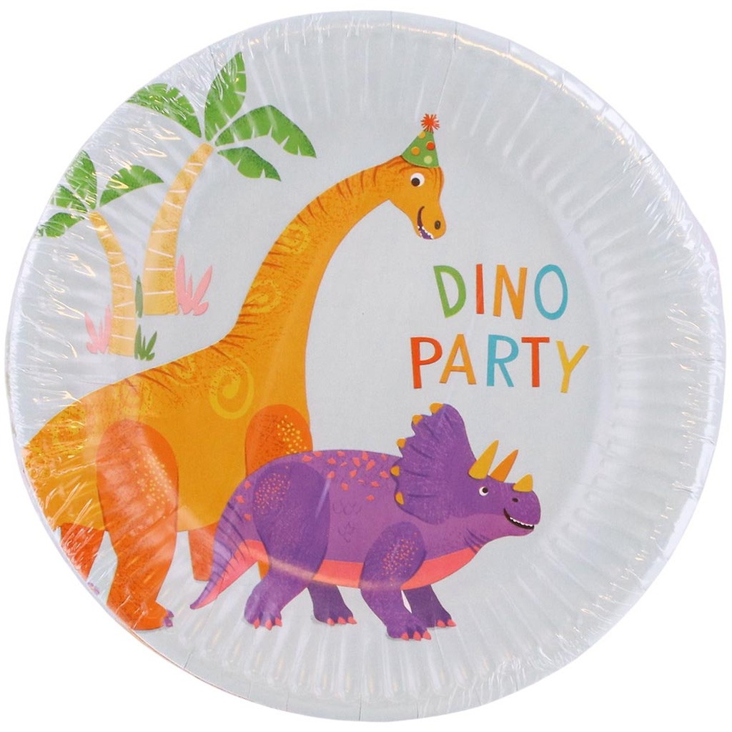 Dinó party 8db-os papírtányér szett 23cm-es kép 1
