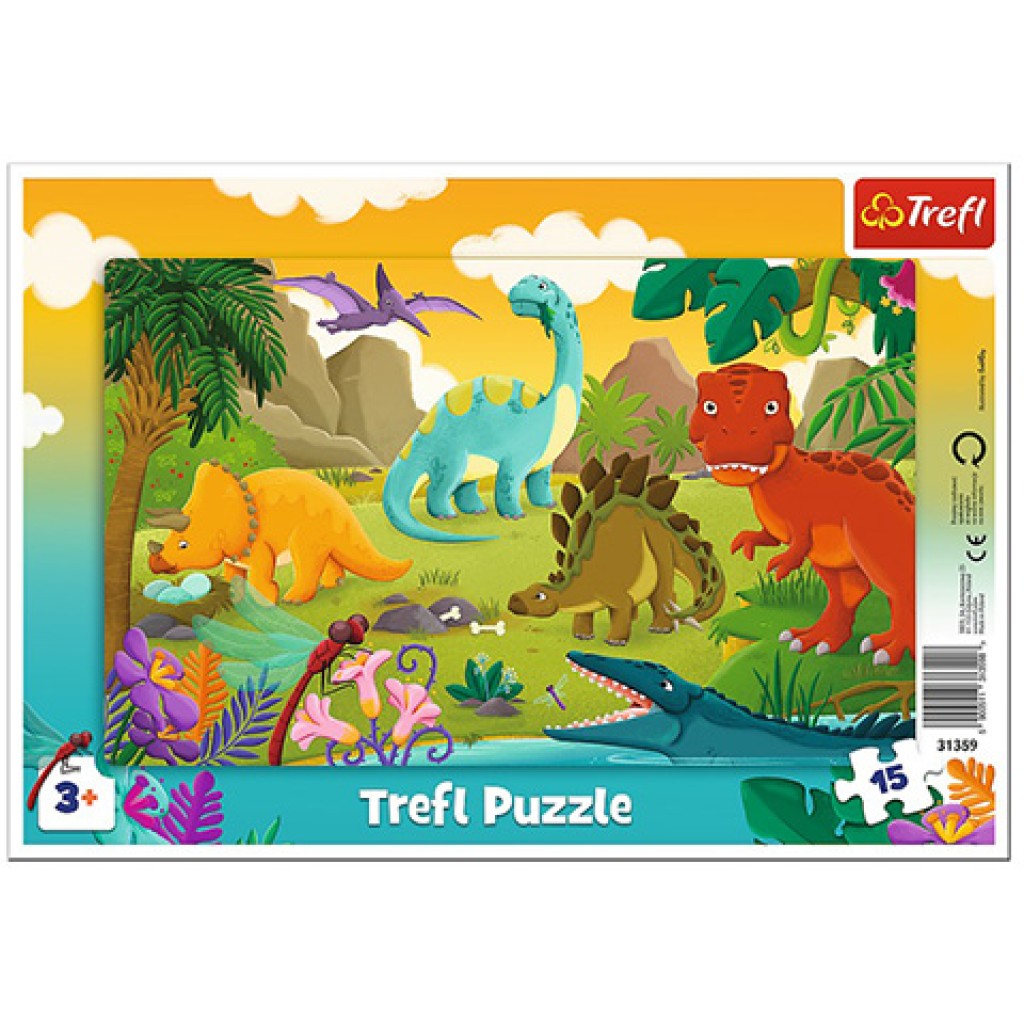 Dinosaurus 15 dielne rámové puzzle - Trefl
